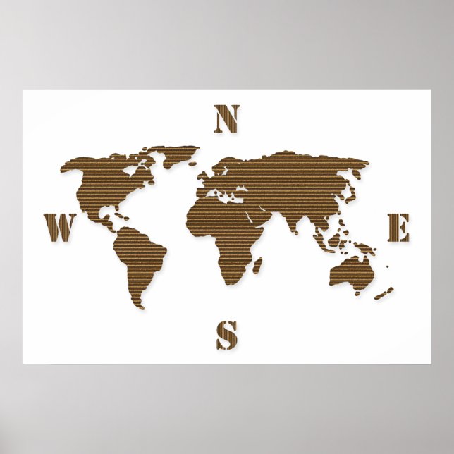 Cardboard World Map Poster (Front)