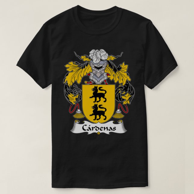 Cardenas Coat of Arms Family Crest  T-Shirt (Design Front)
