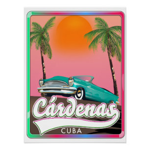 Cárdenas Cuba vintage travel poster