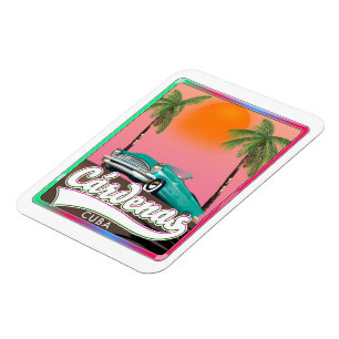 Cárdenas Cuba vintage travel poster Magnet