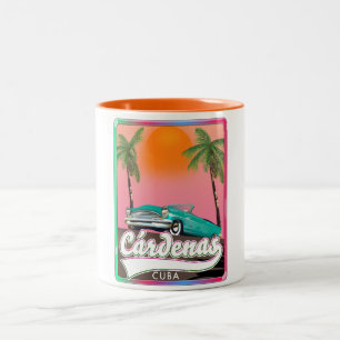 Cárdenas Cuba vintage travel poster Two-Tone Coffee Mug