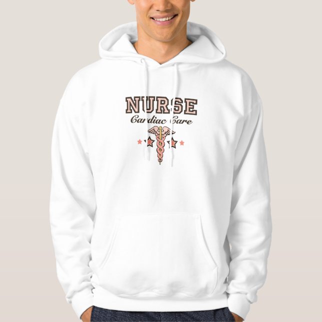 Cardiac Care CCU Nurse Hooded Sweatshirt Caduceus (Front)