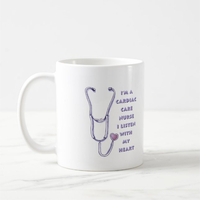 Cardiac Care Nurse Heart Coffee Mug (Left)