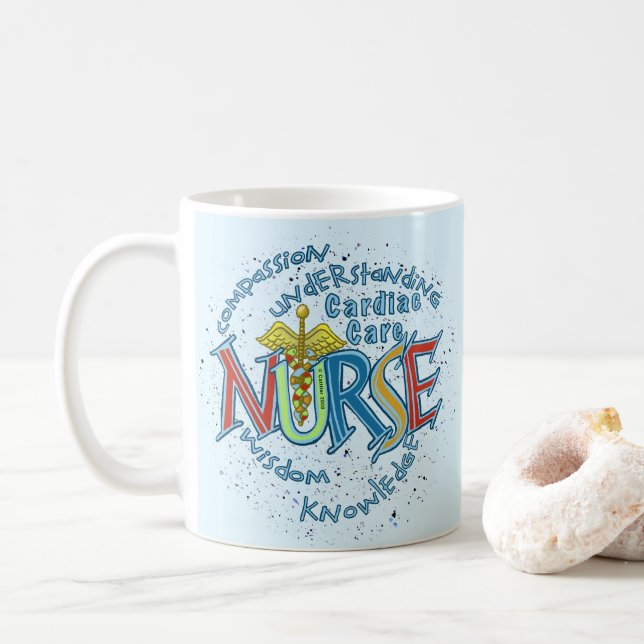 Cardiac Care Nurse Motto Coffee Mug (With Donut)