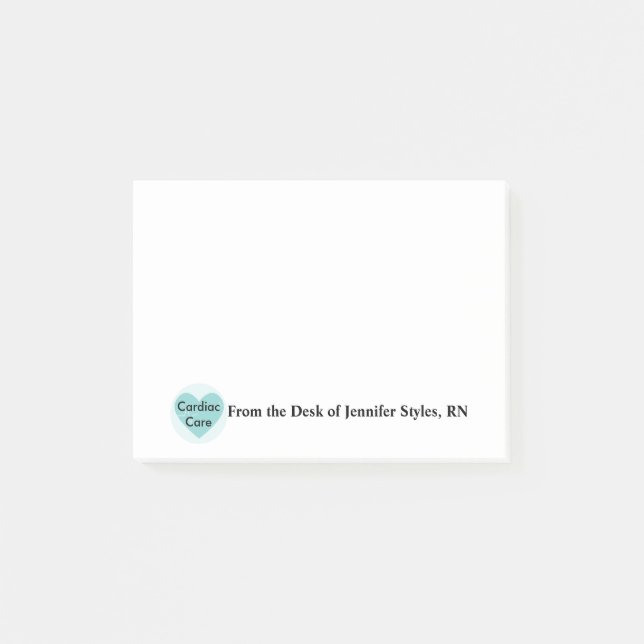 Cardiac Care Nurse, RN Personalised Post-it Notes (Front)