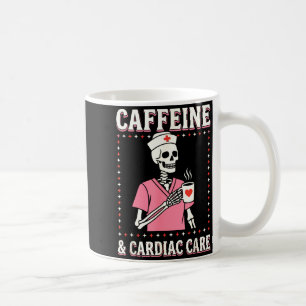 Cardiac Care Nurse Valentine Skeleton Coffee Caffe Mug