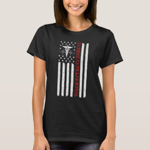 Cardiac Cath Lab Nurse American Flag Registered Nu T-Shirt