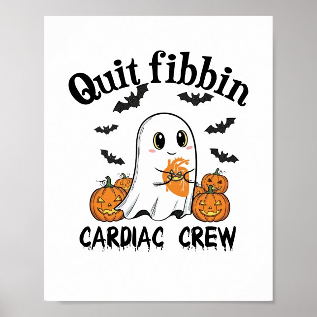 Cardiac Crew Funny Boo-Ghost Pumpkin Poster (Front)