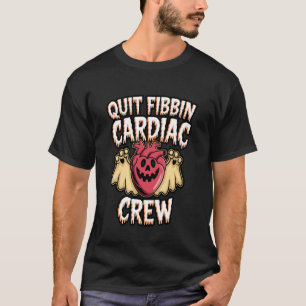 Cardiac Crew Halloween Ghosts with EKG Heart T-Shirt