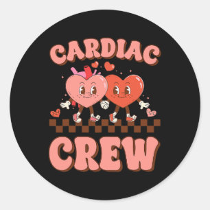Cardiac Crew Heart Nurse Echo Tech Valentine Days Classic Round Sticker
