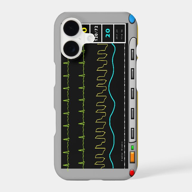 Cardiac Monitor iPhone and Electronics Cases (Back)