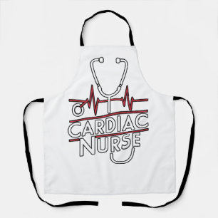 Cardiac Nurse Apron – ECG Heartbeat and Stethoscop
