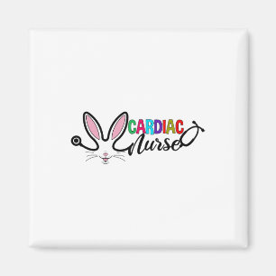 Cardiac Nurse Bunny Easter Stethoscope Cardiology Magnet