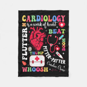 Cardiac Nurse Cardiology Is Work Of Heart Valentin Fleece Blanket