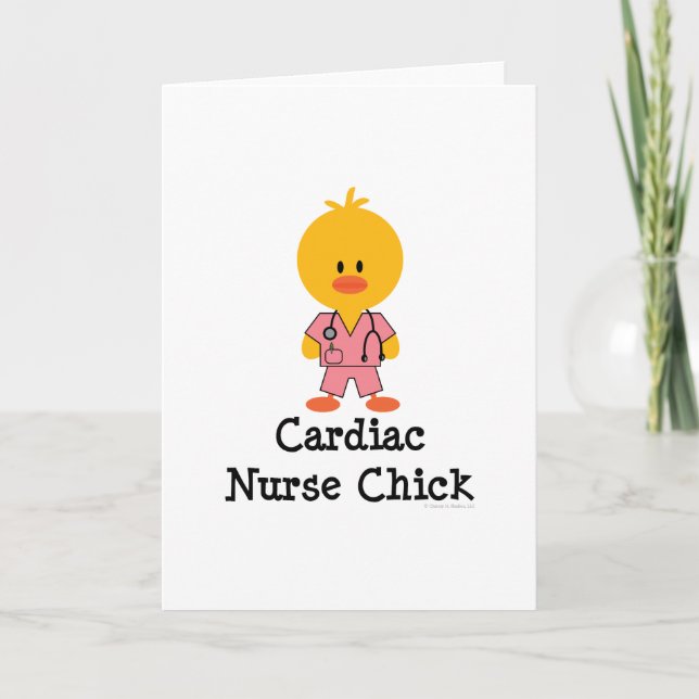 Cardiac Nurse Chick Greeting Card (Front)