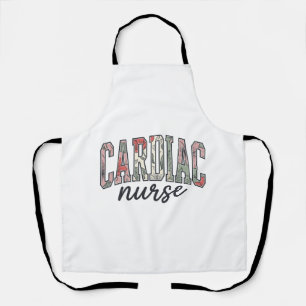 Cardiac Nurse Floral Varsity Lettering Design_1 Apron