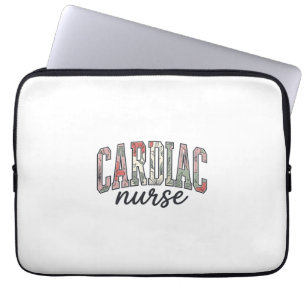 Cardiac Nurse Floral Varsity Lettering Design_1 Laptop Sleeve