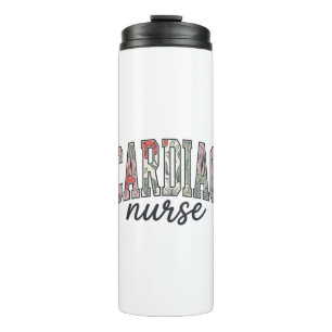 Cardiac Nurse Floral Varsity Lettering Design_1 Thermal Tumbler