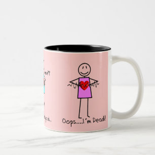 Cardiac Nurse Gifts Stick Person Design V-Fib Two-Tone Coffee Mug