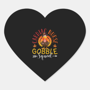 Cardiac Nurse Gobble Squad Nurse Thanksgiving Turk Heart Sticker