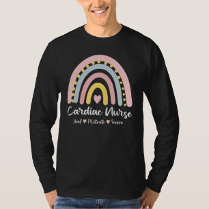 Cardiac Nurse Heal Motivate Inspire Boho Rainbow C T-Shirt