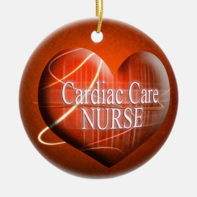CARDIAC NURSE HEART CHRISTMAS ORNAMENT (Front)
