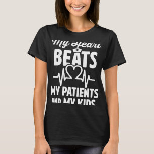Cardiac Nurse Mom Cardiology My Heart Beats for Tw T-Shirt