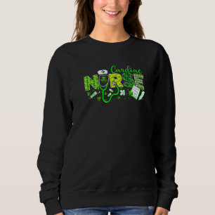 Cardiac Nurse St. Patricks Day Love Stethoscope Rn Sweatshirt