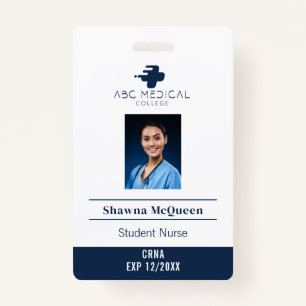 Cardiac Nurse Student Practitioner QR Code Photo ID Badge