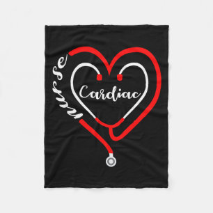 Cardiac Nurse Valentines Day Stethoscope Heart Rn Fleece Blanket