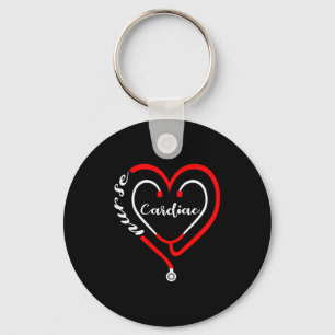 Cardiac Nurse Valentines Day Stethoscope Heart Rn Key Ring