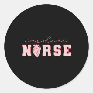 Cardiac Nurse Valentine's Day Telemetry Nurse Cvic Classic Round Sticker