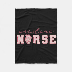 Cardiac Nurse Valentine's Day Telemetry Nurse Cvic Fleece Blanket