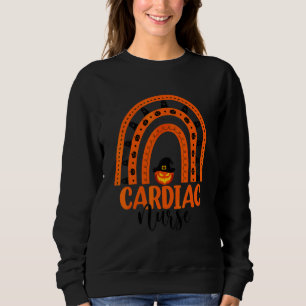 Cardiac Nursing Halloween Pumpkin Rainbow Cardiac Sweatshirt