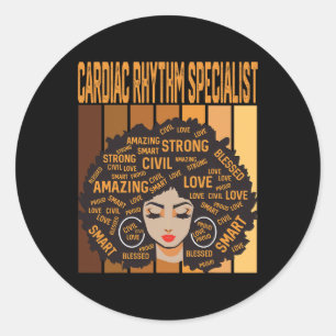 Cardiac Rhythm Specialist Black History Month Prid Classic Round Sticker