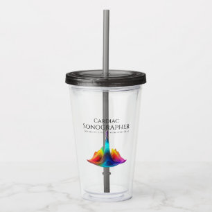 Cardiac Sonographer-Colourful Ultrasound Waves Acrylic Tumbler