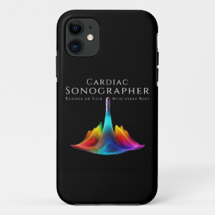 Cardiac Sonographer-Colourful Ultrasound Waves iPhone 11 Case