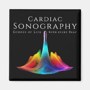 Cardiac Sonographer-Colourful Ultrasound Waves Magnet