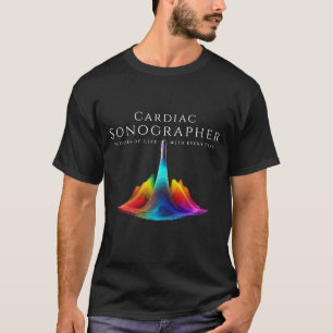 Cardiac Sonographer-Colourful Ultrasound Waves T-Shirt