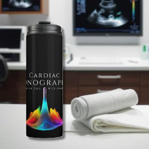 Cardiac Sonographer-Colourful Ultrasound Waves Thermal Tumbler