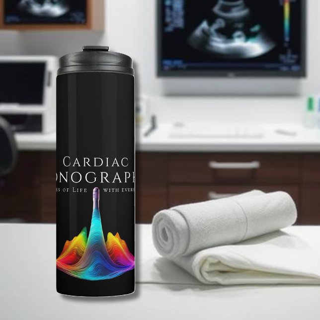 Cardiac Sonographer-Colourful Ultrasound Waves Thermal Tumbler (Cardiac Sonographer-Colorful Ultrasound Waves Thermal Tumbler)