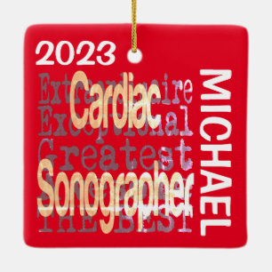 Cardiac Sonographer Extraordinaire CUSTOM Ceramic Ornament