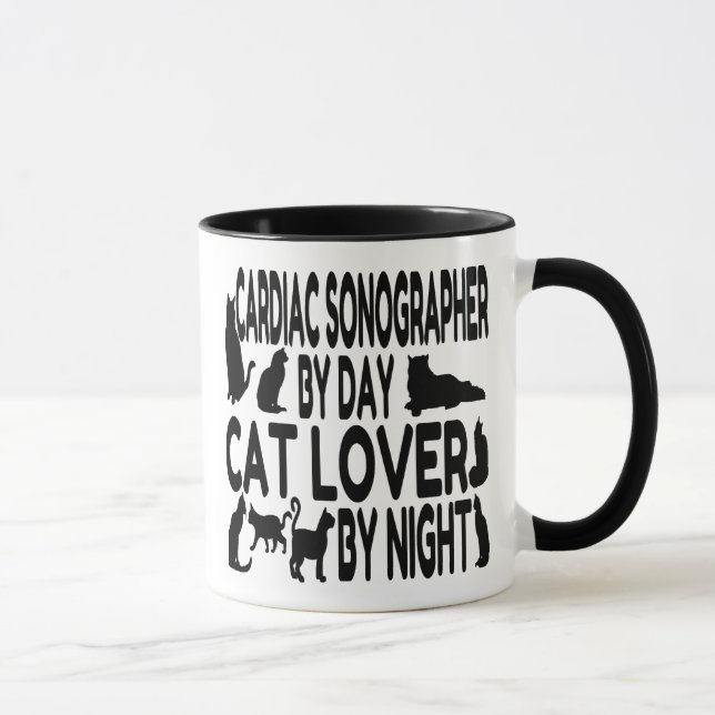 Cardiac Sonographer Loves Cats Mug (Right)