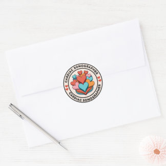 Cardiac Sonographer Stacked Hearts Stickers