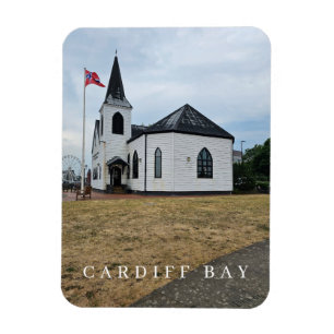 Cardiff Bay church view fridge magnet