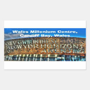 Cardiff Bay Wales Millennium Centre, Britain Arts Rectangular Sticker