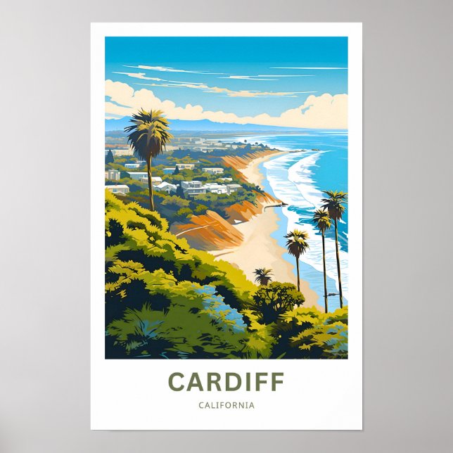 Cardiff California Travel Print (Front)