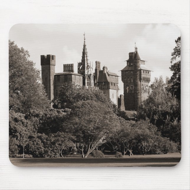 Cardiff Castle II - Sepia Mouse Pad (Front)