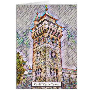 Cardiff Castle Tower Abstract Digital Art