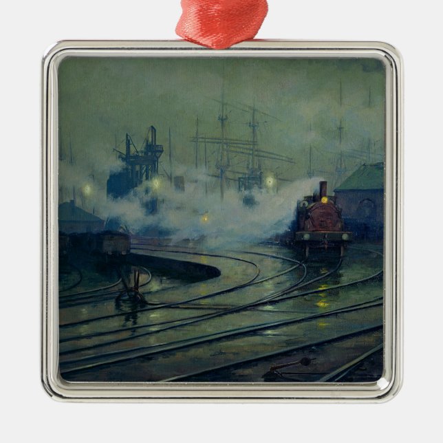 Cardiff Docks, 1896 Metal Tree Decoration (Front)